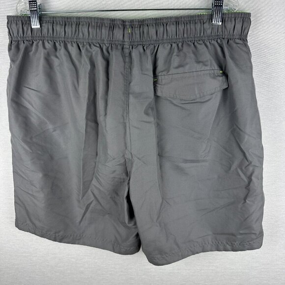 GEORGE MEN'S SWIMMING BOARD SHORTS GRAY AND NEON GREEN DRAWSTRING SIZE XL 40-42 - Picture 7 of 10